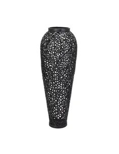 Hill Interiors Black Cast Lattice Large Vase 22875