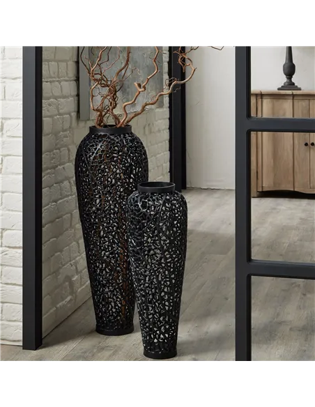 Hill Interiors Black Cast Lattice Large Vase 22875