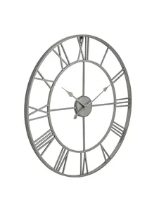 Hill Interiors Silver Skeleton Wall Clock 21622