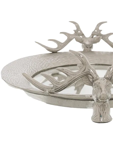Hill Interiors Large Mirrored Tray With Stag Heads 22241