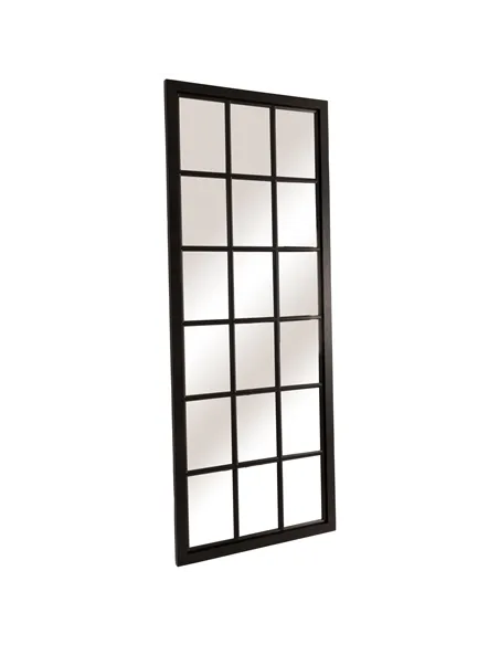 Hill Interiors Tall Black Wooden Window Mirror 22492
