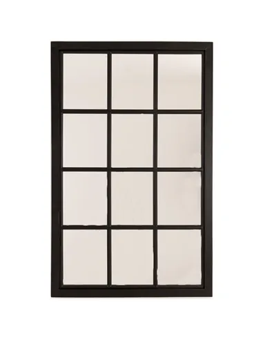 Hill Interiors Black Wooden Window Mirror 22493