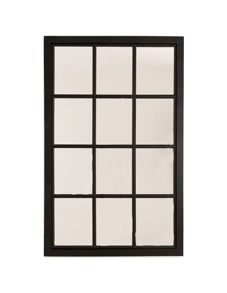 Hill Interiors Black Wooden Window Mirror 22493