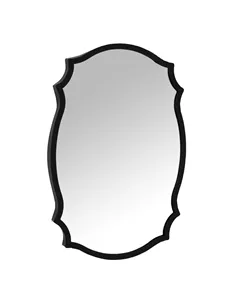 Hill Interiors Matt Black Ornate Curved Mirror 23087