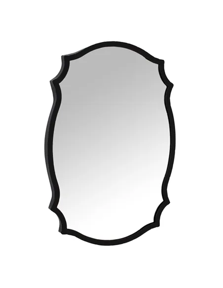 Hill Interiors Matt Black Ornate Curved Mirror 23087