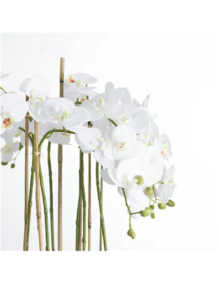 Hill Interiors Large White Orchid In Glass Pot 19959