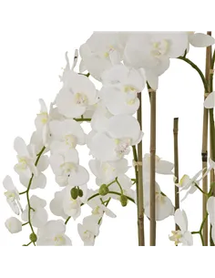 Hill Interiors Large White Orchid In Antique Stone Pot 22641 2