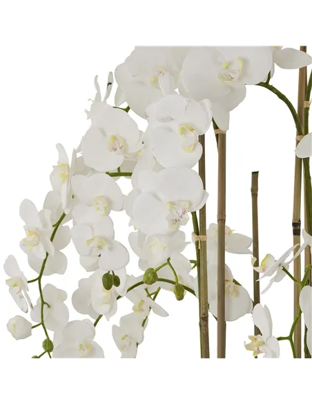 Hill Interiors Large White Orchid In Antique Stone Pot 22641