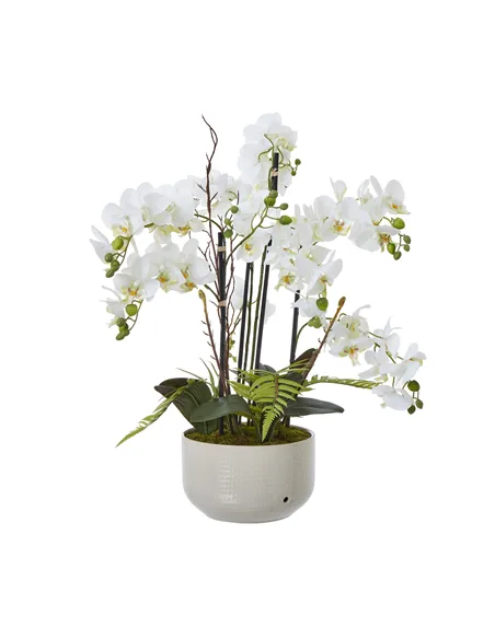 Hill Interiors Large White Orchid In Ceramic Pot 23758