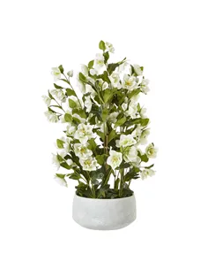 Hill Interiors Large White Hellebore In Grey Pot 23767