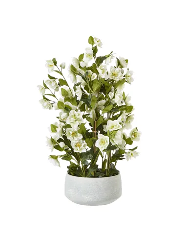 Hill Interiors Large White Hellebore In Grey Pot 23767