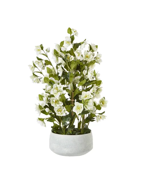 Hill Interiors Large White Hellebore In Grey Pot 23767
