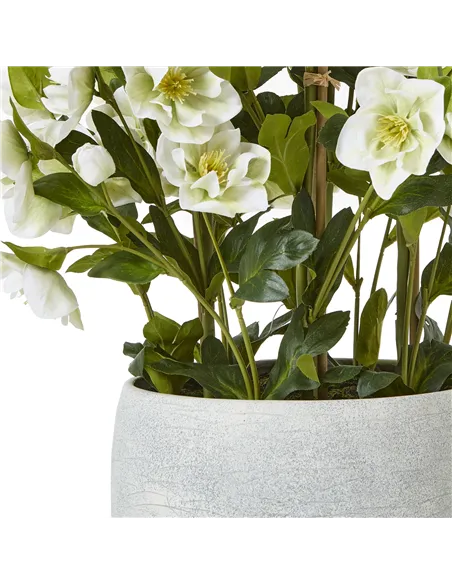 Hill Interiors Large White Hellebore In Grey Pot 23767