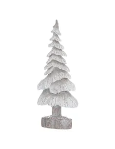 Hill Interiors Carved Wood Effect Grey Small Snowy Tree 21817