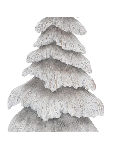Hill Interiors Carved Wood Effect Grey Small Snowy Tree 21817