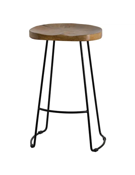 Hill Interiors Franklin Hardwood Shaped Barstool 19924