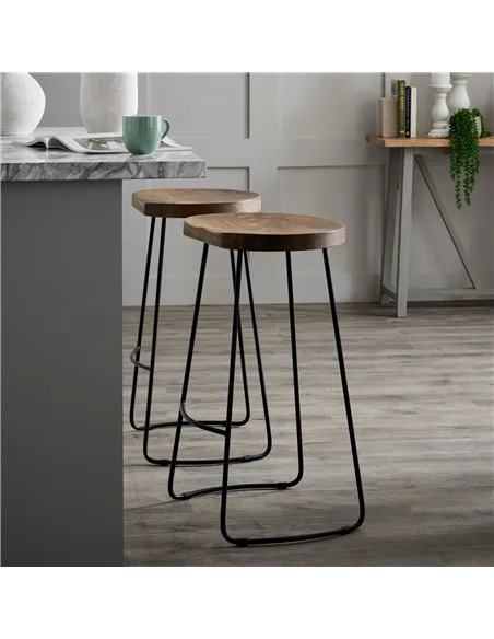 Hill Interiors Franklin Hardwood Shaped Barstool 19924