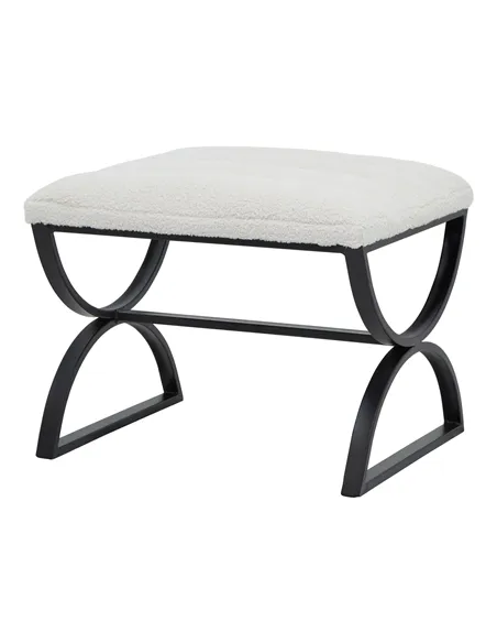 Hill Interiors Boucle Ribbed Footstool 23085