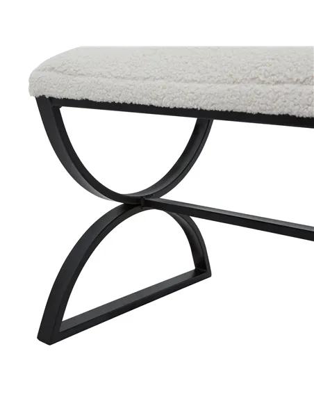 Hill Interiors Boucle Ribbed Footstool 23085