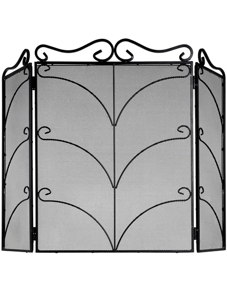 Hill Interiors Heavy Large Black Ornate Fire Screen 6611