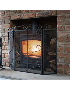 Hill Interiors Heavy Large Black Ornate Fire Screen 6611 2