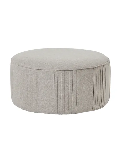 Hill Interiors Lily Swivel Ottoman In Oatmeal Twill 23736