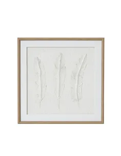 Hill Interiors Solli White Feathers Art Mounted In Beaded Frame 23801