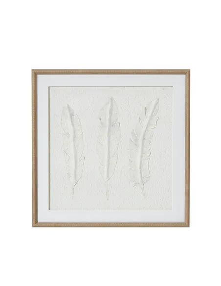 Hill Interiors Solli White Feathers Art Mounted In Beaded Frame 23801