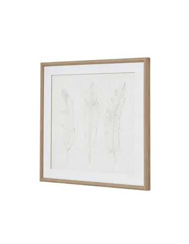 Hill Interiors Solli White Feathers Art Mounted In Beaded Frame 23801