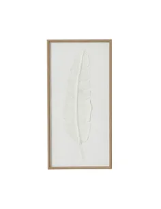 Hill Interiors Large Quill White Feather Art Mounted In Beaded Frame 23805