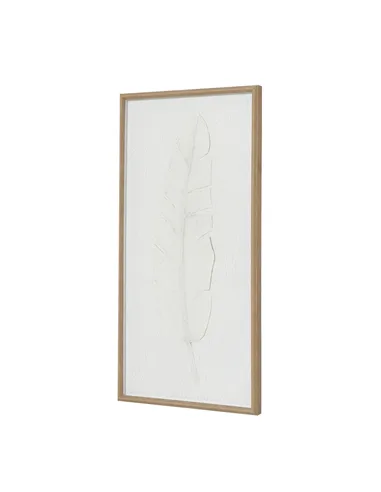 Hill Interiors Large Quill White Feather Art Mounted In Beaded Frame 23805