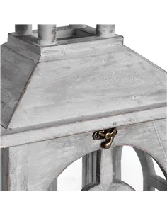 Hill Interiors Set Of Three Wooden Lanterns With Archway Design 17461 2
