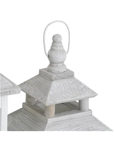 Hill Interiors Set Of 3 White Window Style Lanterns With Open Top 19494