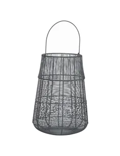 Hill Interiors Large Wire Silver And Grey Glowray Conical Lantern 21682