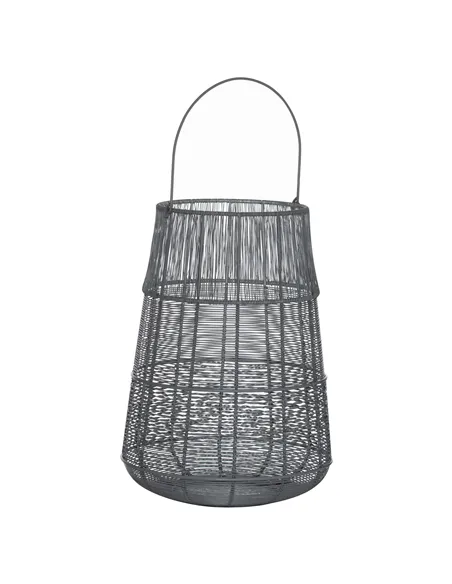 Hill Interiors Large Wire Silver And Grey Glowray Conical Lantern 21682