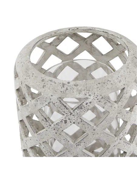 Hill Interiors Large Grey Stone Effect Hurricane Lantern 23661