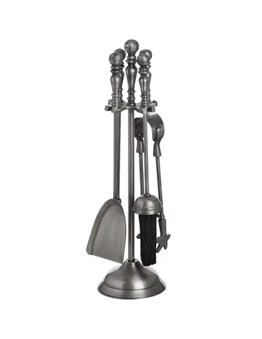 Hill Interiors Traditional Companion Set In Antique Pewter 18178