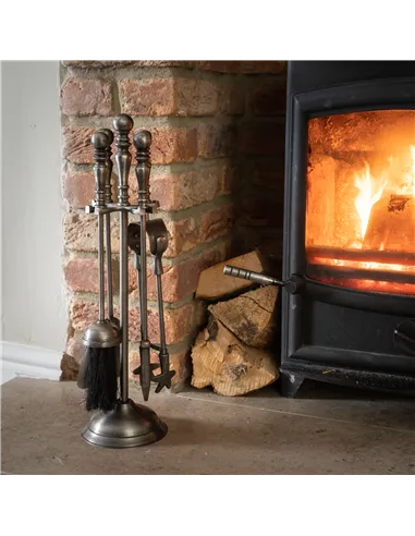 Hill Interiors Traditional Companion Set In Antique Pewter 18178