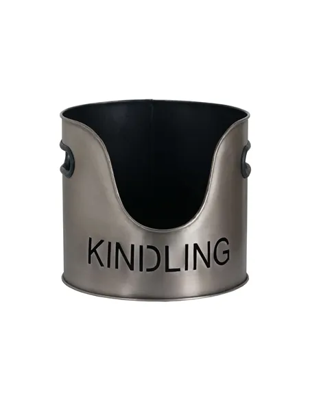 Hill Interiors Pewter Finish Logs And Kindling Buckets & Matchstick Holder 19142