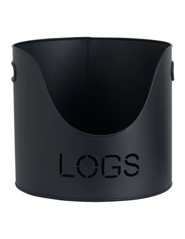 Hill Interiors Black Finish Logs And Kindling Buckets & Matchstick Holder 19143