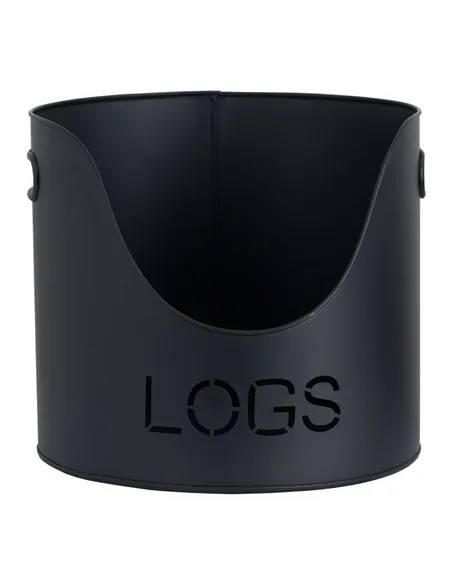 Hill Interiors Black Finish Logs And Kindling Buckets & Matchstick Holder 19143