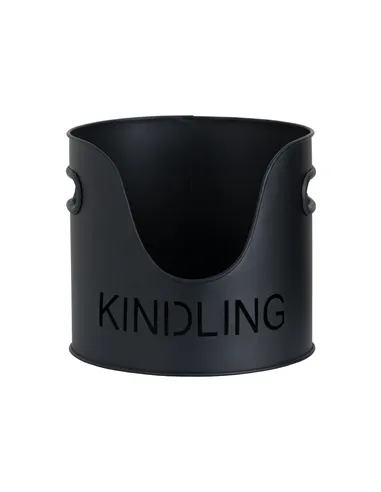 Hill Interiors Black Finish Logs And Kindling Buckets & Matchstick Holder 19143