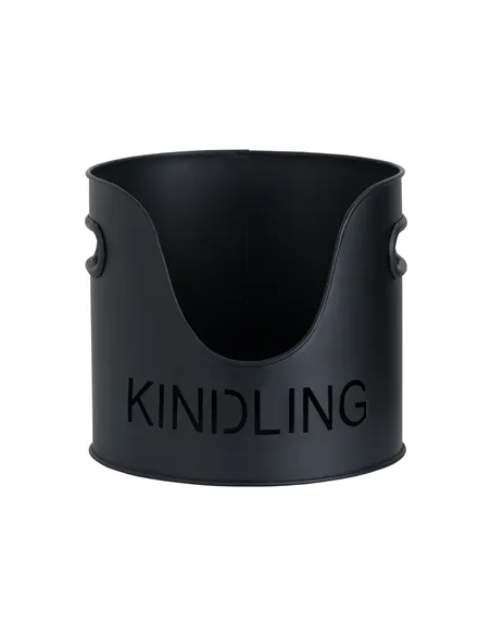 Hill Interiors Black Finish Logs And Kindling Buckets & Matchstick Holder 19143