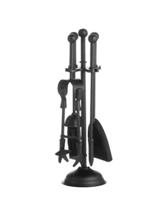 Hill Interiors Ball Topped Companion Set In Black 20375