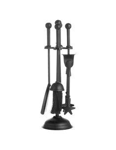 Hill Interiors Ball Topped Companion Set In Black 20375 2