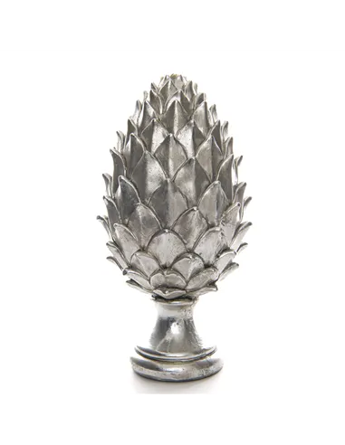 Hill Interiors Tall Silver Pinecone Finial 21728