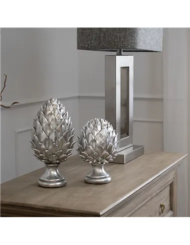 Hill Interiors Tall Silver Pinecone Finial 21728