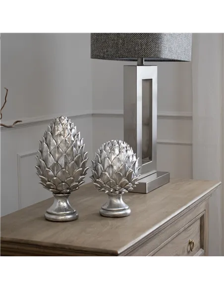 Hill Interiors Tall Silver Pinecone Finial 21728