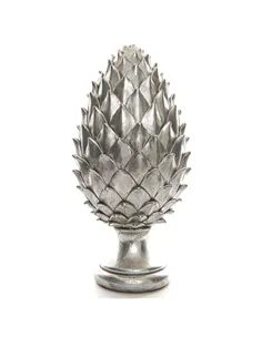 Hill Interiors Tall Large Silver Pinecone Finial 21729