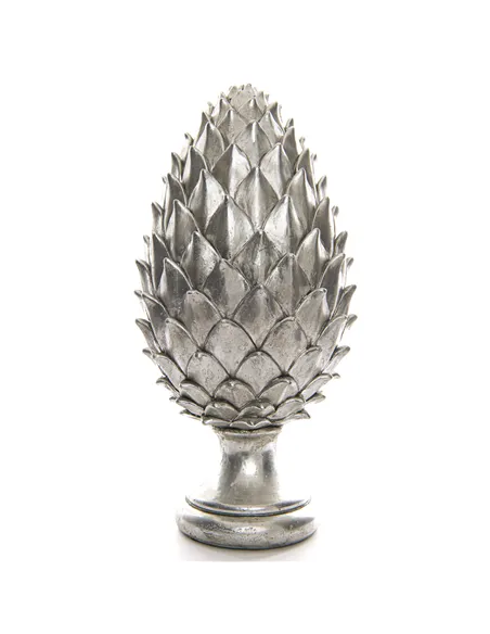 Hill Interiors Tall Large Silver Pinecone Finial 21729